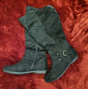 Women's Faux Suede High Boots, Size 12W